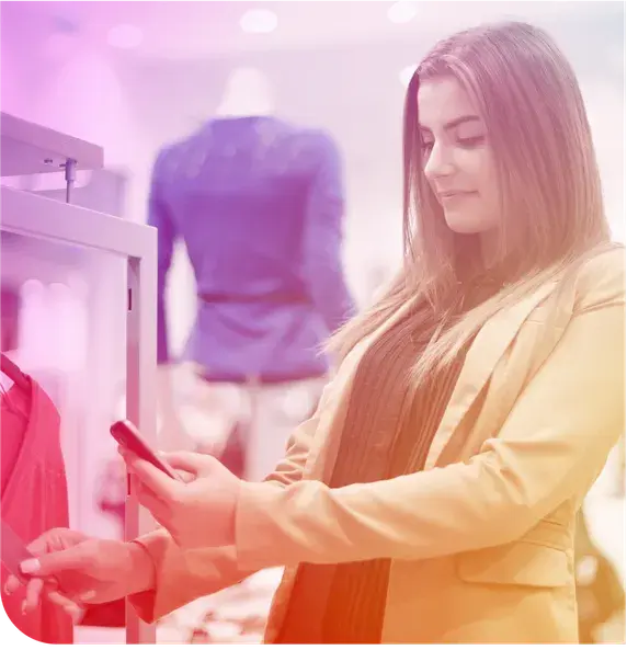 Woman looking at her phone